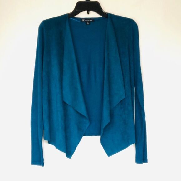 INC Int'l Concepts🌼Teal Faux Suede Cardigan / Top - Picture 5 of 11